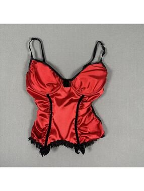 Fredrick’s Of Hollywood Corset Top Red Black Y2K